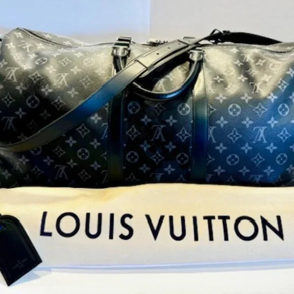 Louis Vuitton Keepall Bandouliere 55 Monogram Eclipse Duffle Bag - Picture 2 of 11